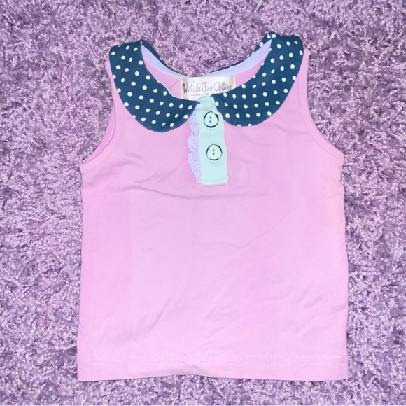 18m Matilda Jane Lavender Tank & Ruffle Polka Dot Leggings Matching Set Outfit - Picture 6 of 8